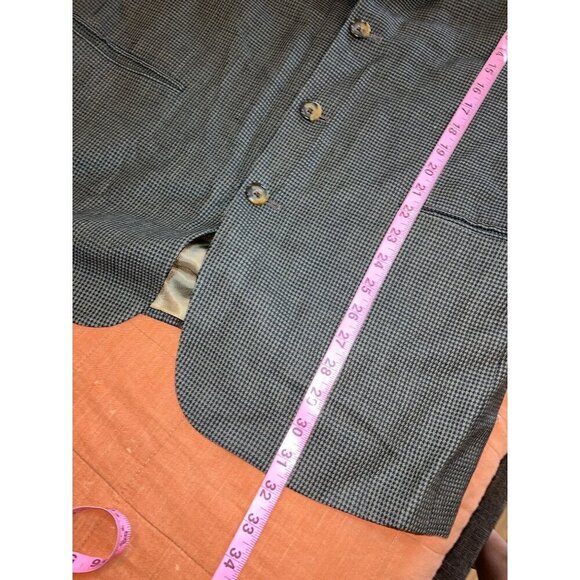 Oscar De La Renta Signature Mens Houndstooth Blazer 42R  Wool Blend - Picture 4 of 6